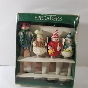 Boston Warehouse Christmas Snowmen Spreaders - Set of 4